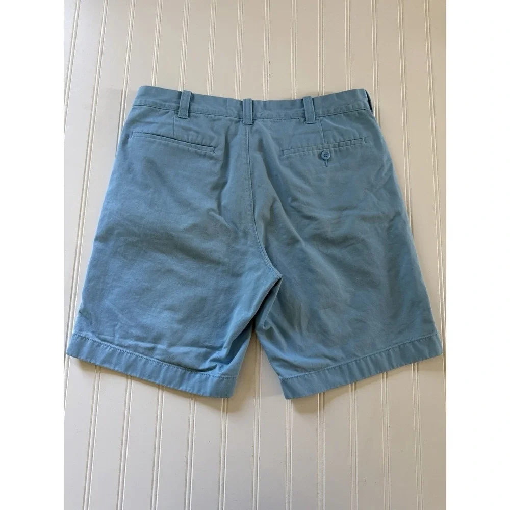 J. Crew Mens Chino Shorts Size 33 Blue Flat Front Cotton Preppy Golf Casual